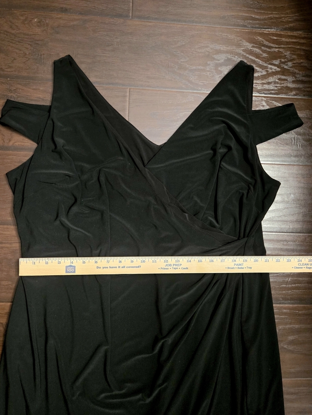 Lauren Ralph Lauren Black Cold-Shoulder Draped Women’s Dress - Picture 8 of 9